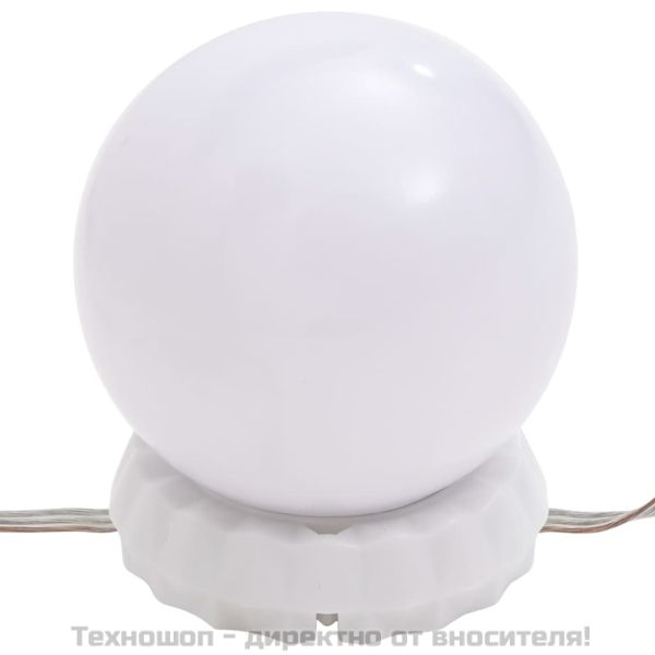 Комплект тоалетка с LED, кафяв дъб, инженерно дърво