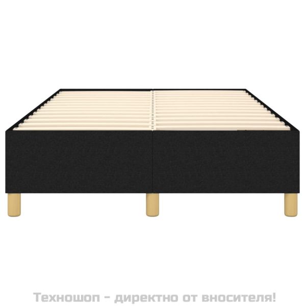 Рамка за легло с пружини, черна, 120x200 см, плат