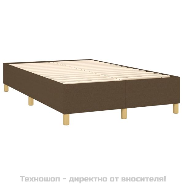 Рамка за легло с пружини, тъмнокафява, 120x200 см, плат
