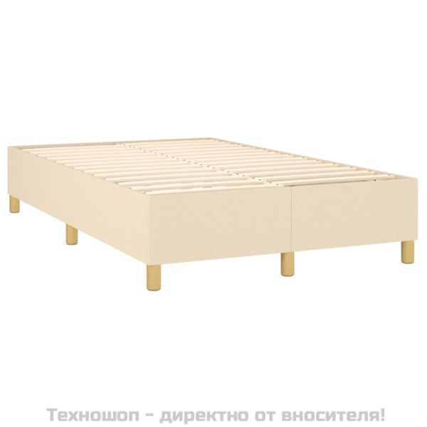 Рамка за легло с пружини, кремава, 120x200 см, плат