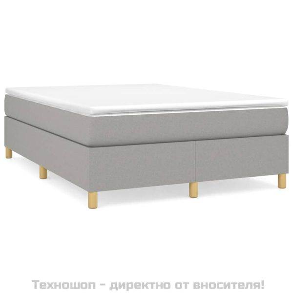 Рамка за легло с пружини, светлосив, 140x190 см, плат