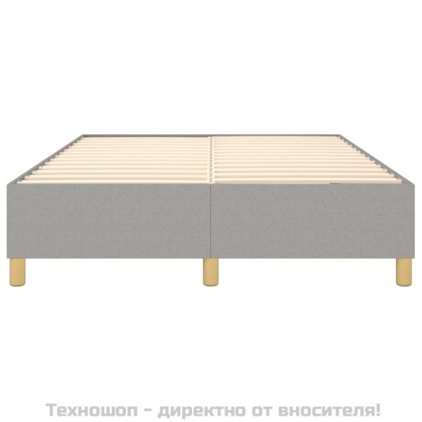 Рамка за легло с пружини, светлосив, 140x190 см, плат