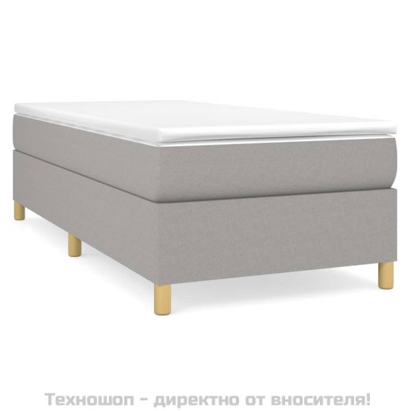 Рамка за легло с пружини, светлосива, 100x200 см, плат