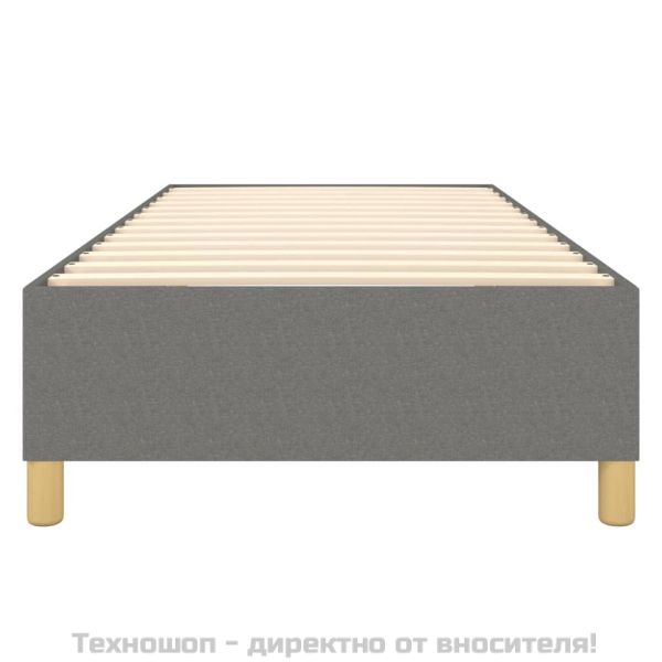 Рамка за легло с пружини, тъмносива, 100x200 см, плат