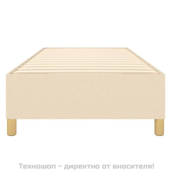 Рамка за легло с пружини, кремави, 90x200 см, плат