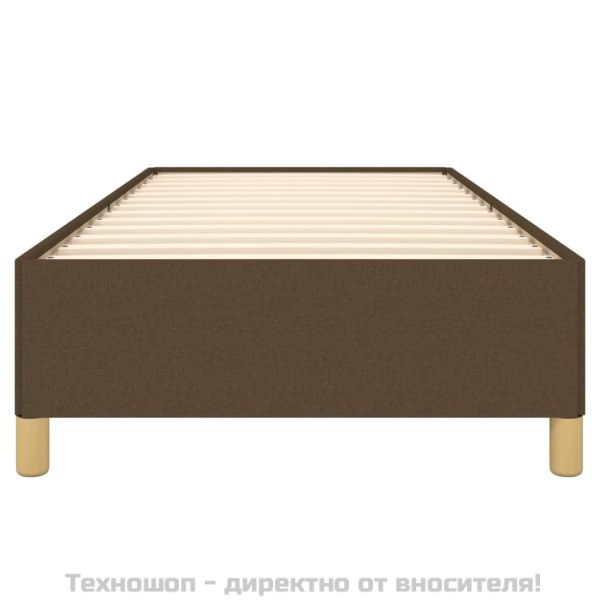 Рамка за легло без матрак, тъмнокафява, 100x200 см, плат