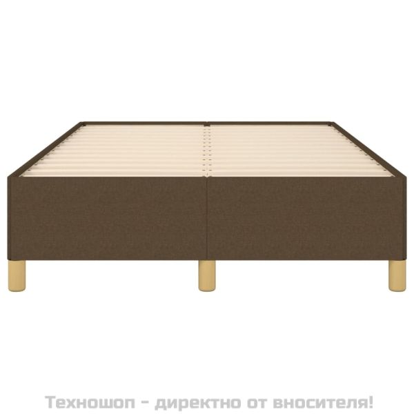 Рамка за легло без матрак, тъмнокафява, 120x200 см, плат