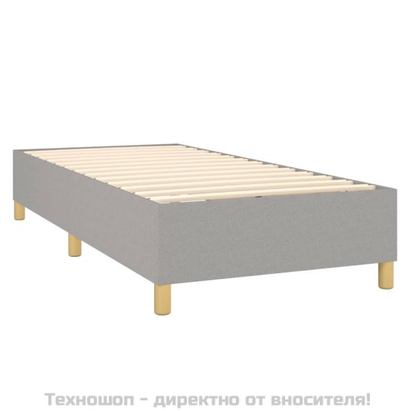 Рамка за легло с пружини, светлосива, 90x200 см, плат