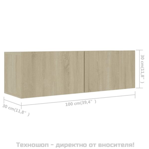 Комплект ТВ шкафове от 8 части, сонома дъб, инженерно дърво