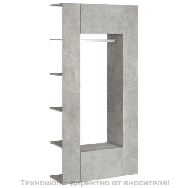 Шкафове за коридор, 2 бр, бетонно сиви, инженерно дърво