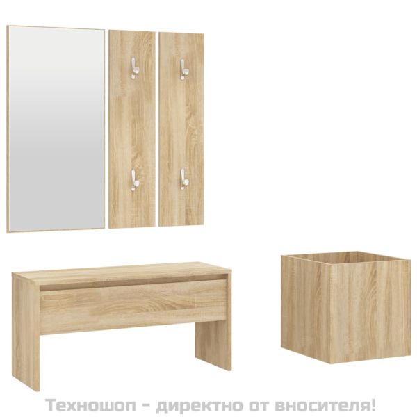 Комплект мебели за антре, дъб сонома, инженерно дърво