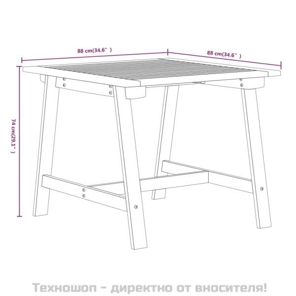 Градински трапезен комплект от 5 части, акация масив