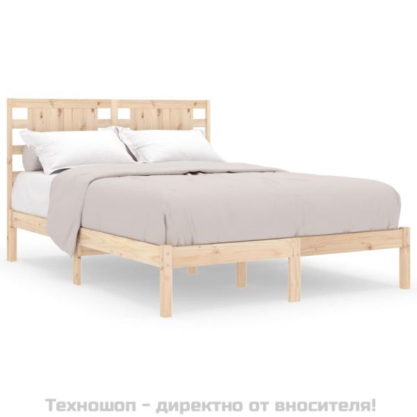 Рамка за легло без матрак 200x200 см масивна чамова дървесина