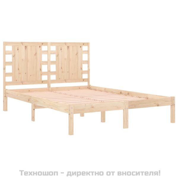 Рамка за легло без матрак 200x200 см масивна чамова дървесина