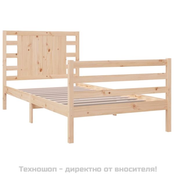 Рамка за легло без матрак, 90x200 см, масивна чамова дървесина
