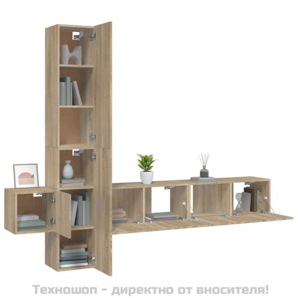 Комплект ТВ шкафове от 5 части, сонома дъб, инженерно дърво