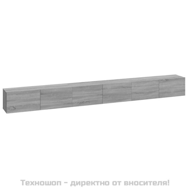 Комплект ТВ шкафове от 3 части, сив сонома, инженерно дърво