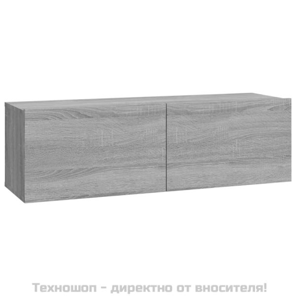 Комплект ТВ шкафове от 3 части, сив сонома, инженерно дърво