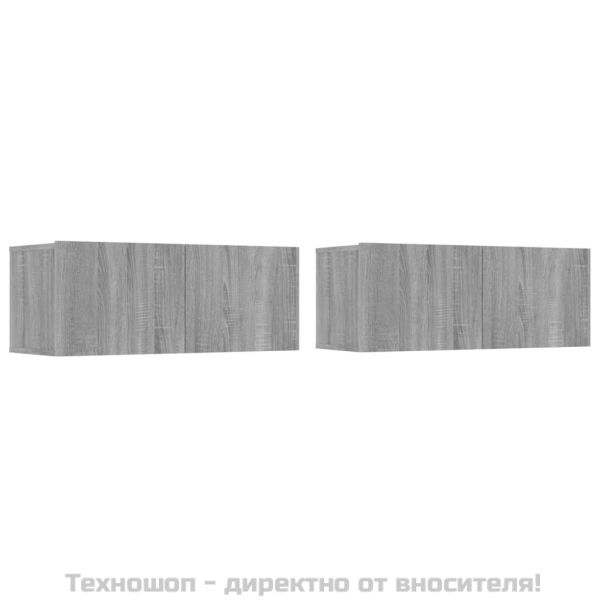 Комплект ТВ шкафове от 6 части, сив сонома, инженерно дърво