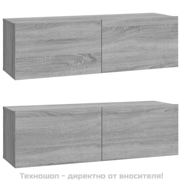 Комплект ТВ шкафове от 6 части, сив сонома, инженерно дърво