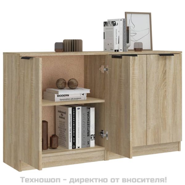 Сайдборди, 2 бр, дъб сонома, 60x30x70 см, инженерно дърво