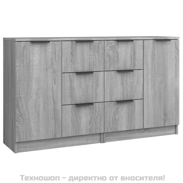 Сайдборди, 2 бр, Сив сонома, 60x30x70 см, инженерно дърво