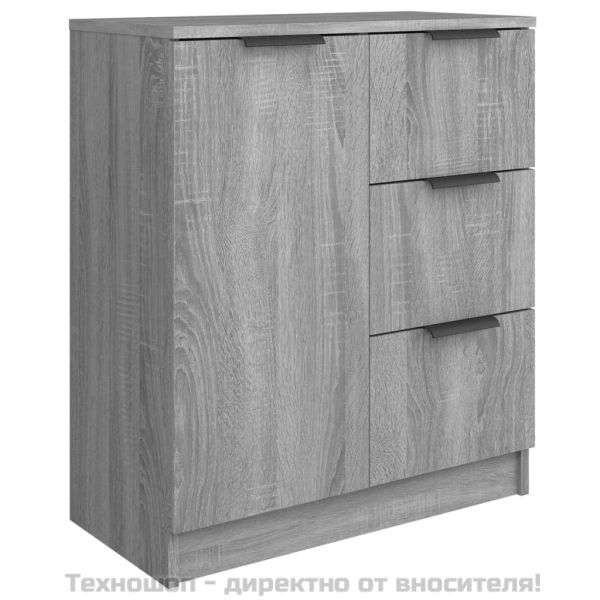 Сайдборди, 2 бр, Сив сонома, 60x30x70 см, инженерно дърво