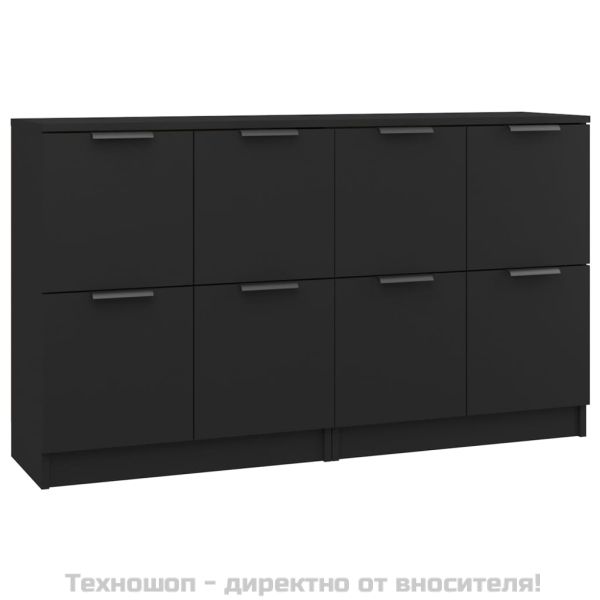 Сайдборди, 2 бр, черни, 60x30x70 см, инженерно дърво