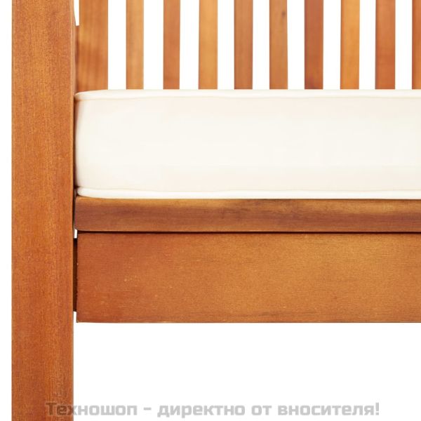 Градински трапезни столове с възглавници 4 бр масивна акация