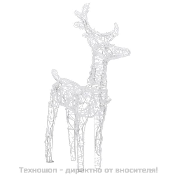 Коледни елени, 2 бр, топло бяло, 80 LED, акрил