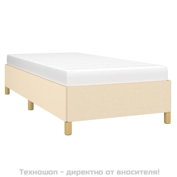 Рамка за легло без матрак, кремави, 90x200 см, плат