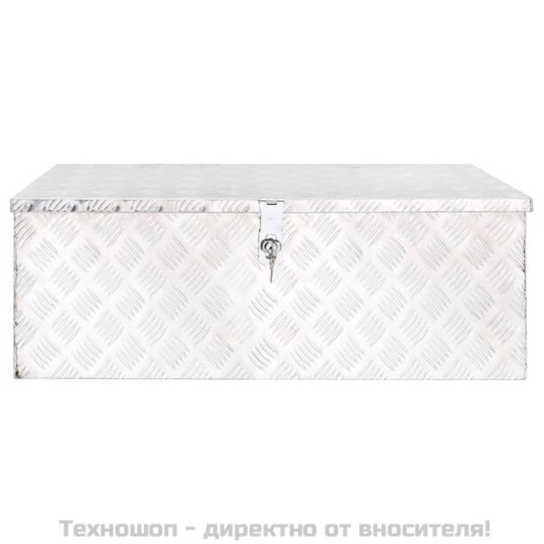 Кутия за съхранение, сребриста, 90x47x33,5 см, алуминий