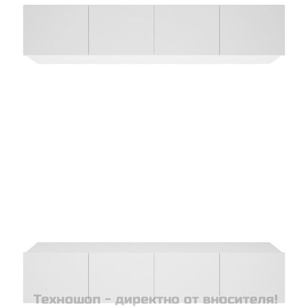 ТВ шкафове, 4 бр, бели, 80x30x30 см, инженерно дърво