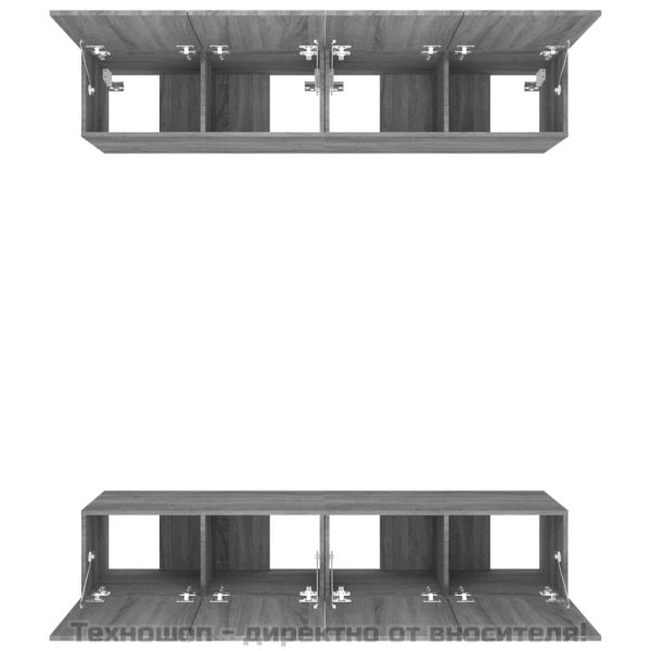 ТВ шкафове, 4 бр, сив сонома, 80x30x30 см, инженерно дърво