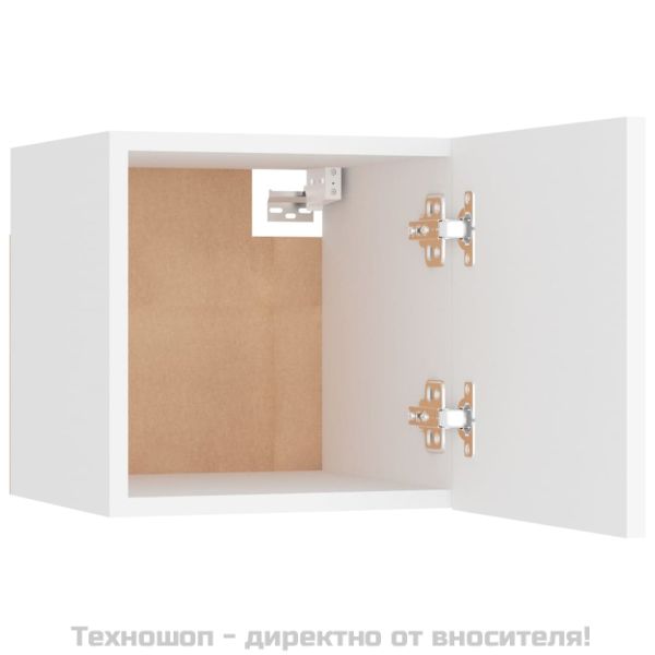 Комплект ТВ шкафове от 6 части, бял, инженерно дърво