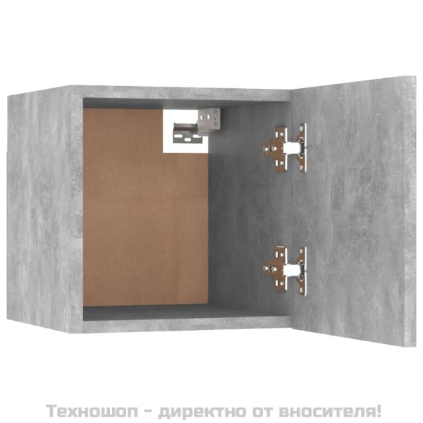 Комплект ТВ шкафове от 6 части, бетонно сив, инженерно дърво