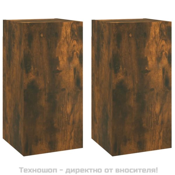 Комплект ТВ шкафове от 4 части, опушен дъб, инженерно дърво