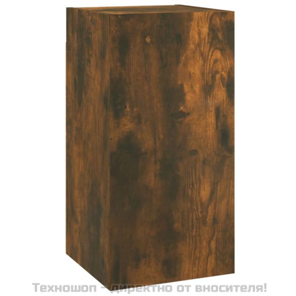 Комплект ТВ шкафове от 4 части, опушен дъб, инженерно дърво