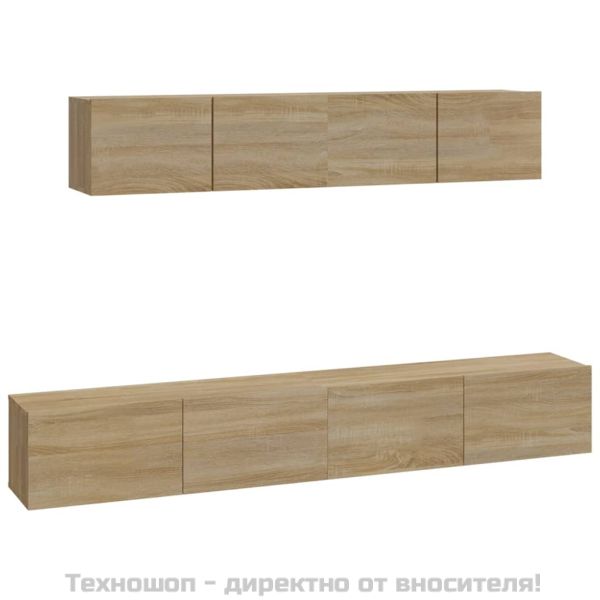 Комплект ТВ шкафове от 4 части, сонома дъб, инженерно дърво