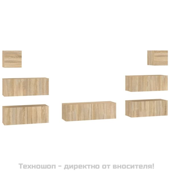 Комплект ТВ шкафове от 7 части, сонома дъб, инженерно дърво7