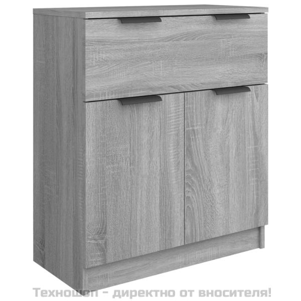 Бюфет от 3 части, сив сонома, инженерно дърво