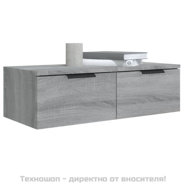 Стенни ТВ шкафове 2 бр сив сонома 68x30x20 см инженерно дърво