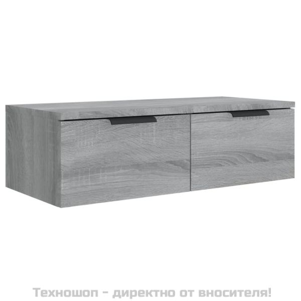 Стенни ТВ шкафове 2 бр сив сонома 68x30x20 см инженерно дърво