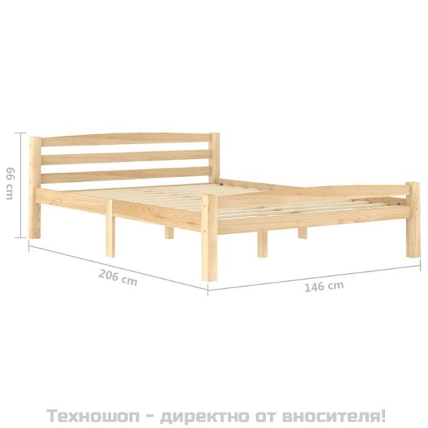 Рамка за легло, бор масив, 140x200 cм