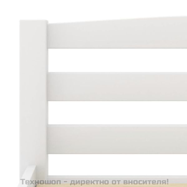 Рамка за легло, бяла, бор масив, 120х200 см