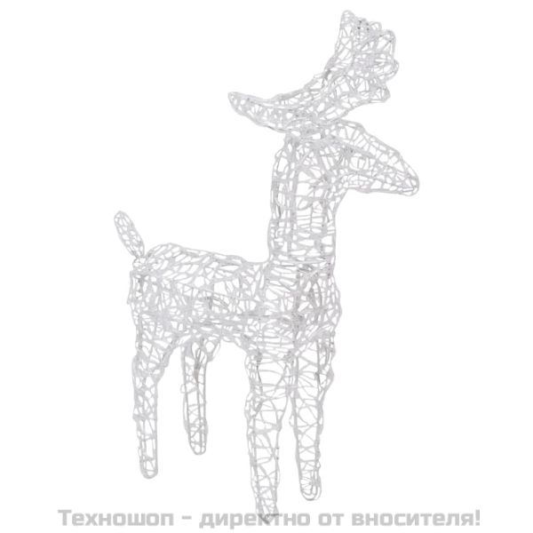 Коледни елени, 2 бр, многоцветни, 80 LED, акрил