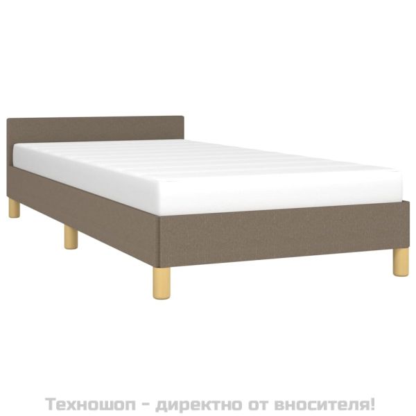 Рамка за легло с табла без матрак, таупе, 90x200 см, плат