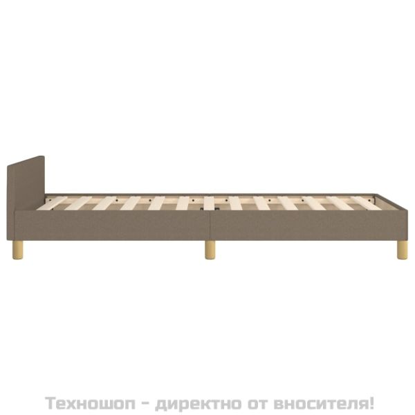 Рамка за легло с табла без матрак, таупе, 90x200 см, плат