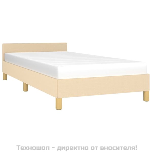 Рамка за легло с табла без матрак, кремава, 90x200 см плат