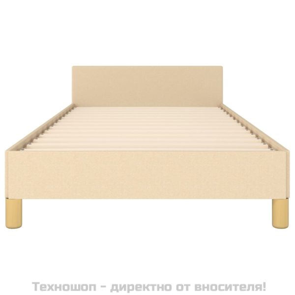 Рамка за легло с табла без матрак, кремава, 90x200 см плат